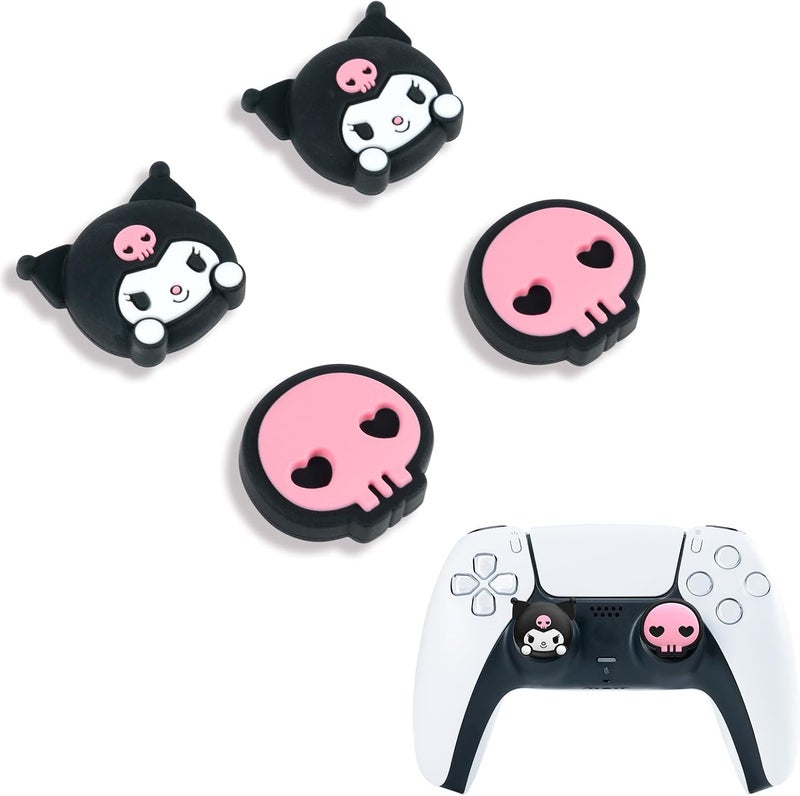 Kuitmor Cute Thumb Grip Caps for PS5,Soft Silicone Joystick Caps,Cute Cartoon Thumbstick Grips Compatible with PS5/PS4/Switch Pro Controller 4PCS - KLM - Image 1